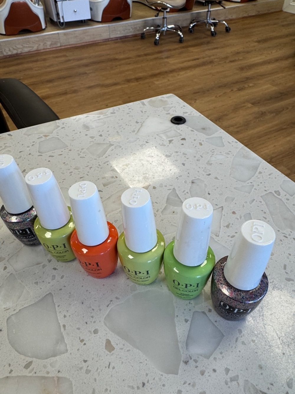 OPI Gel Color - Lime Greens, Bright Orange & Glitter Mix - Picture 3 of 5